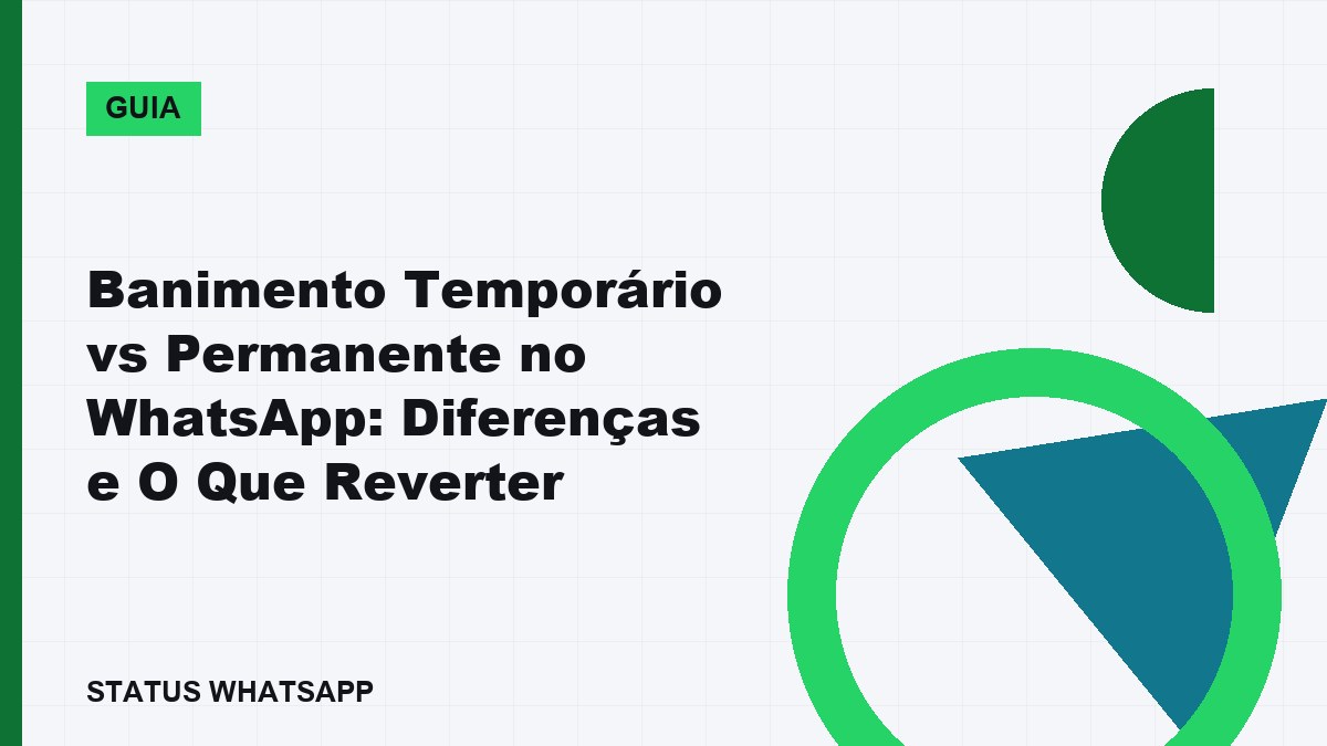 Comparação entre tela de ban temporário e ban permanente no WhatsApp em celulares lado a lado