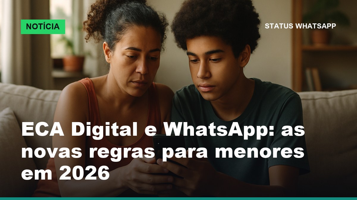 Mãe e filho adolescente configurando conta gerida por responsável no WhatsApp após o ECA Digital
