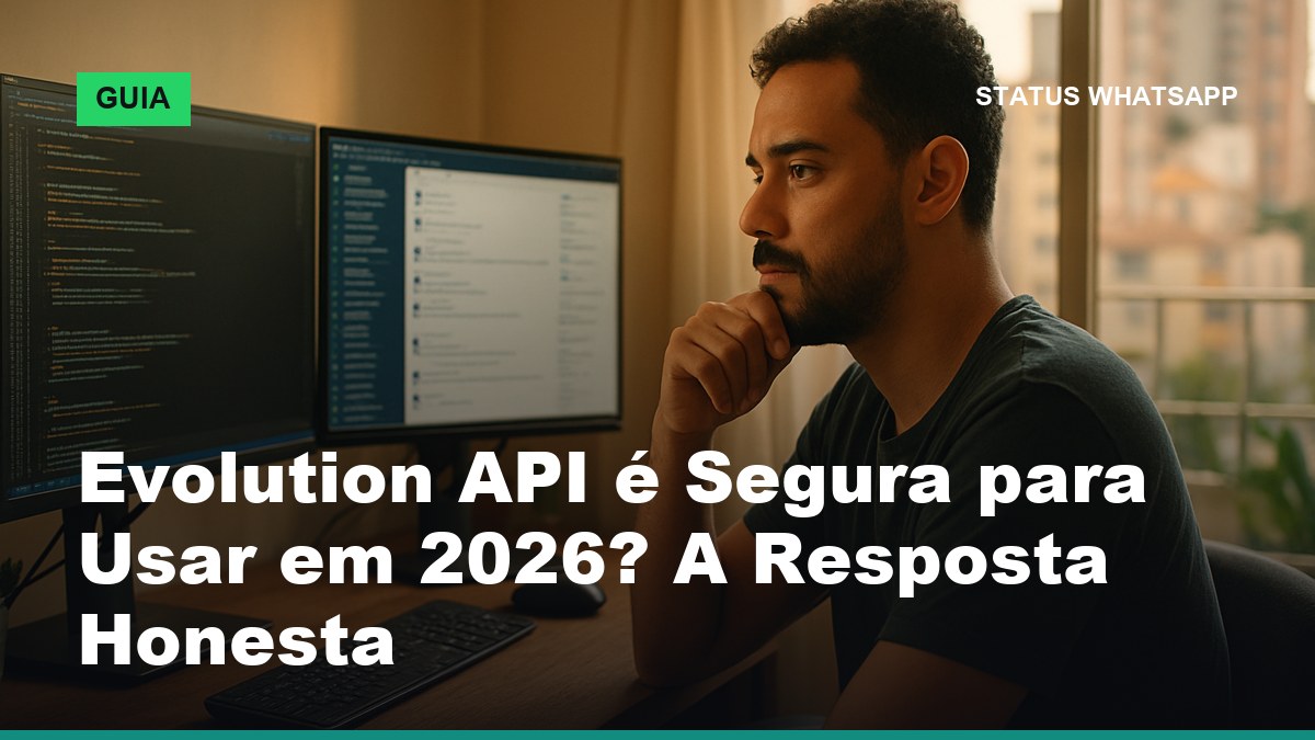Desenvolvedor brasileiro avalia em duas telas se a Evolution API é segura para automatizar o WhatsApp da empresa