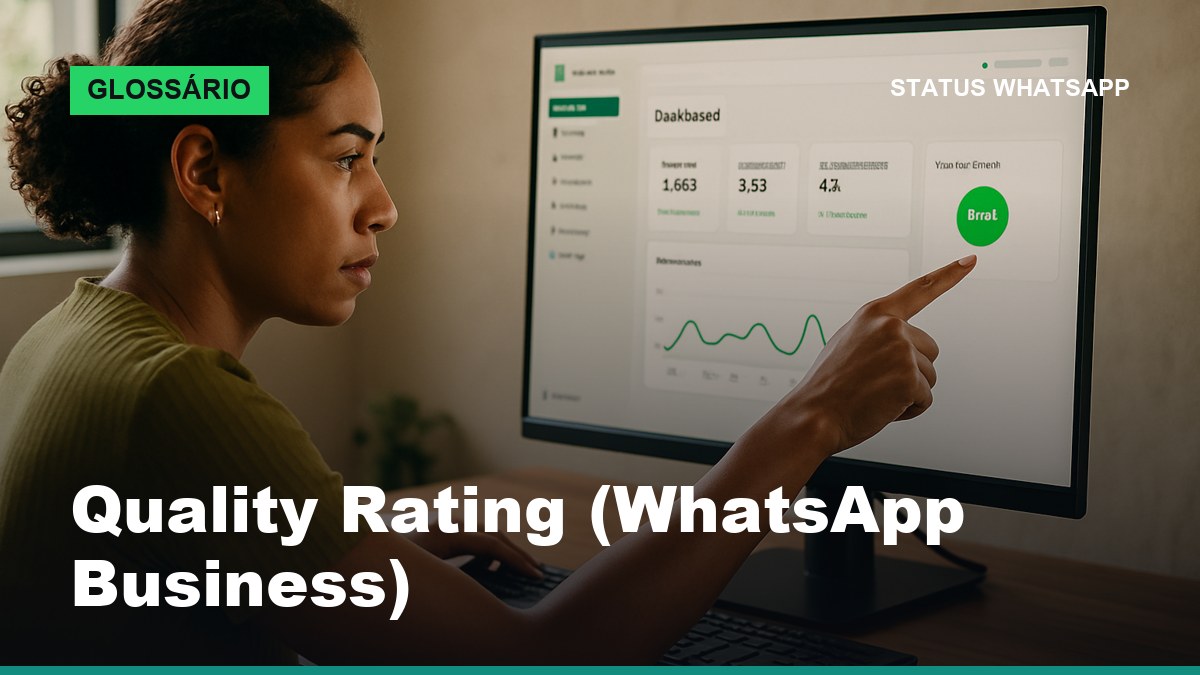 Painel do WhatsApp Manager mostrando a Quality Rating do número WhatsApp Business em verde